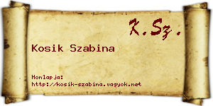 Kosik Szabina névjegykártya