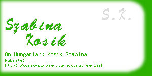szabina kosik business card